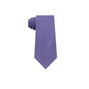 CALVIN KLEIN Mens Blue Half Diamond Dot Silk Slim Neck Tie Purple MSRP $70